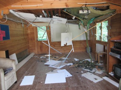 2 The Activty Hut was badly damaged...