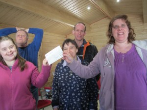 We celebrate receiving a funding cheque 2